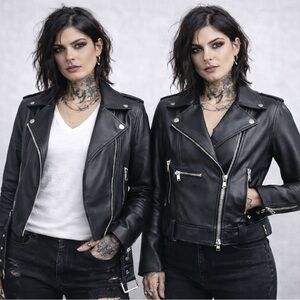 Aritzia Talula | Real Leather Moto Jacket Women’s M